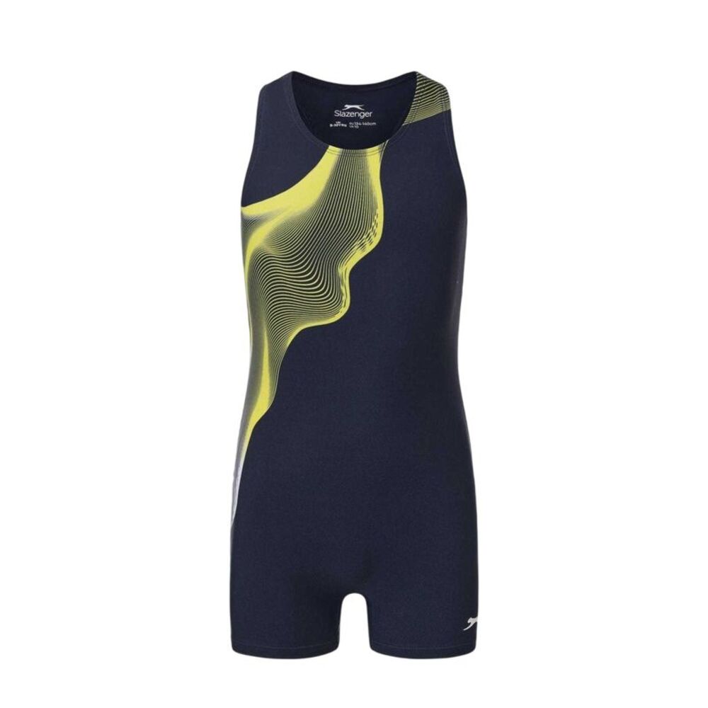 Zoggs Girls Xtra Life One Piece Bathing Suit / Blue/Yellow/White